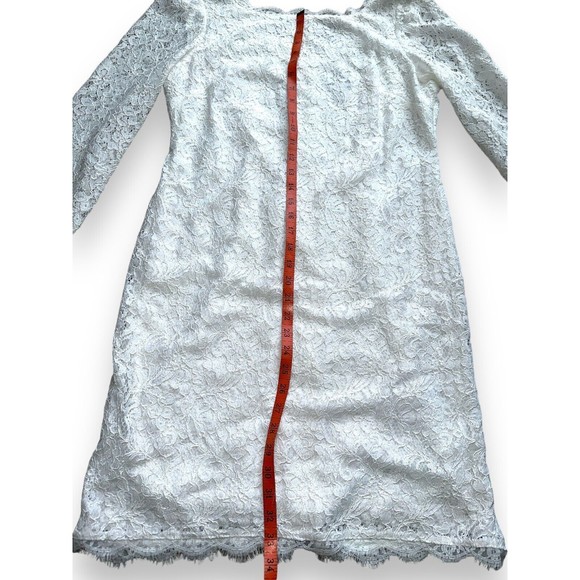 Womens White Lace Dress Formal Size 14 Short Simple Wedding Dress - Picture 10 of 16